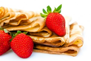 Crêpes Bretonnes et fraises de Plougastel