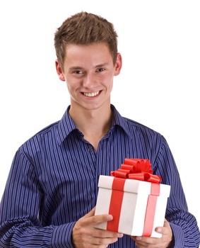 man with gift