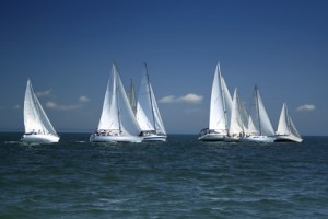 start of a sailing regatta